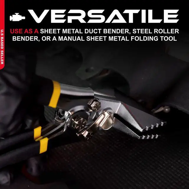 Alt view image 3 of 7 - ABN Sheet Metal Hand Seamer - 3 Inch Straight Jaw Manual Metal Bender Tool