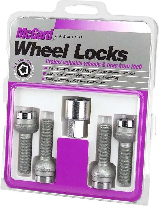 Alt view image 3 of 18 - McGard 28018 Chrome Bolt Style Radius Seat Lock Bolt Set (M14 x 1.5)