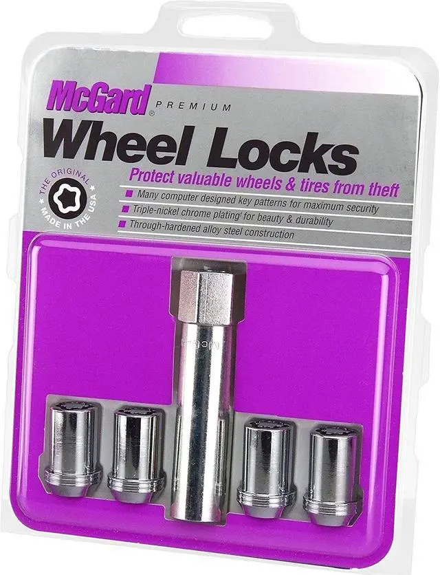Alt view image 2 of 11 - McGard 25254 Chrome Tuner Style Cone Seat Wheel Lock Set (M12 x 1.25)