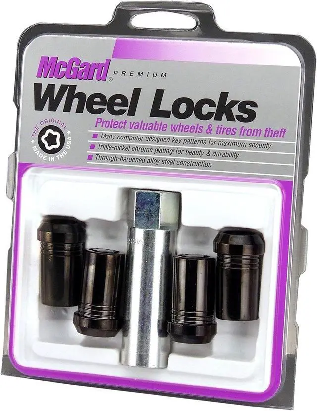 Alt view image 2 of 18 - McGard 25116 Chrome/Black Tuner Style Cone Seat Wheel Lock Set (M14 x 1.5)