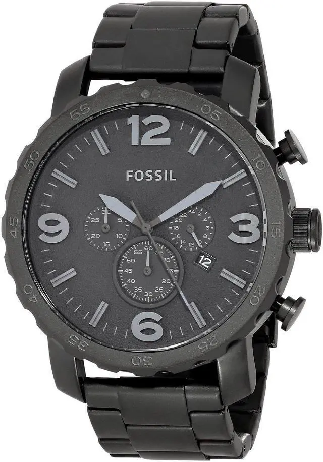 Alt view image 3 of 7 - Fossil Nate Chronograph Black Stainless Steel Mens Watch JR1401