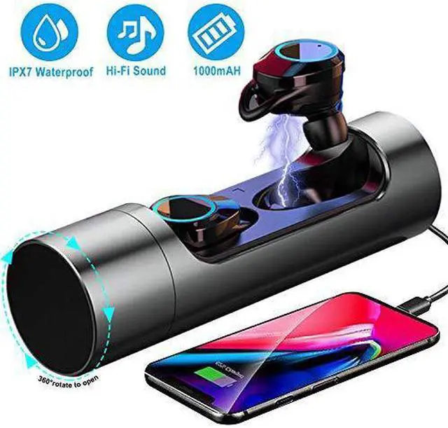 Main image of TWS Wireless Bluetooth Earbuds Waterproof , True Wireless Bluetooth 5.0 Headset with Metal Case 1000 mAh Powerbank