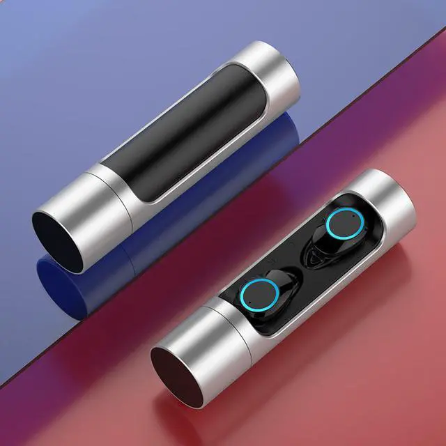 Alt view image 6 of 6 - TWS Wireless Bluetooth Earbuds Waterproof , True Wireless Bluetooth 5.0 Headset with Metal Case 1000 mAh Powerbank