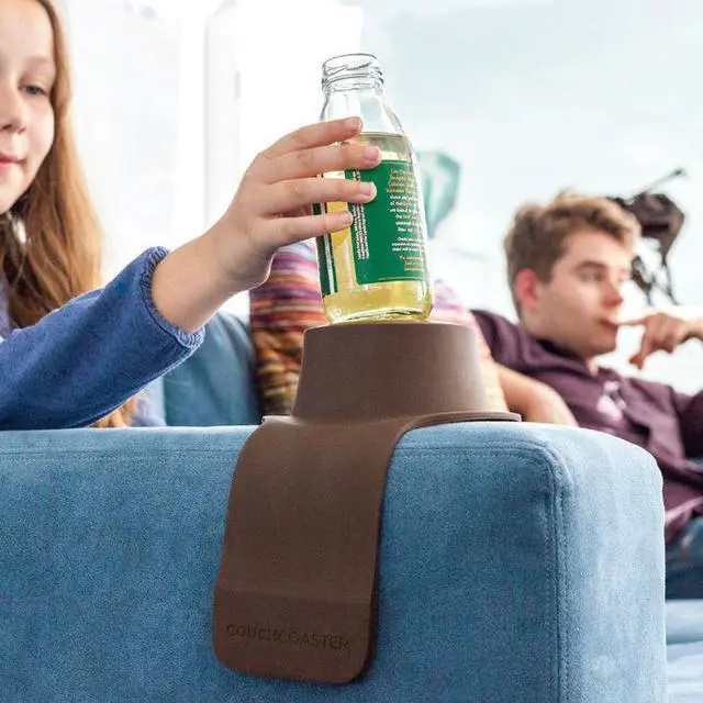Alt view image 15 of 18 - CouchCoaster Weighted Drink Holder One Size Fits All Drinks, Mocha Brown