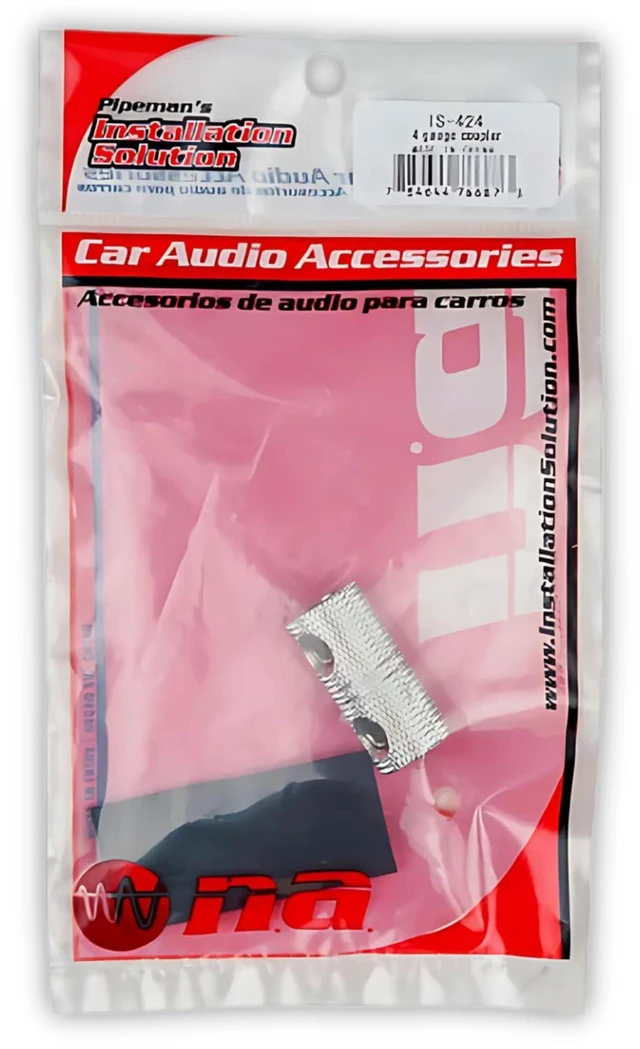 Main image of Audiopipe IS424 Pipemans Installation Solution 4 Gauge Coupler - Nickle Plated Finish With Set Screw