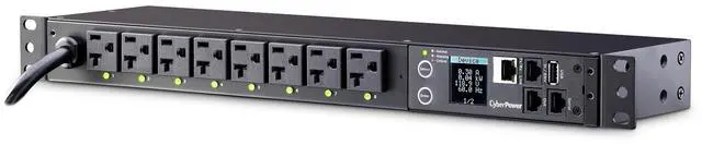 Alt view image 3 of 7 - CYBERPOWER SYSTEMS (USA), INC. PDU41002 120V 8 OUTLET NEMA 12FT CORD 1U 3YR WTY