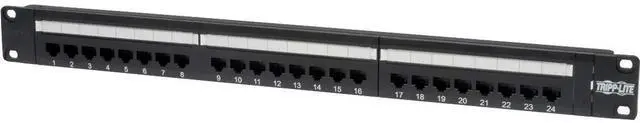 Alt view image 3 of 3 - tripp lite 24-port 1u rackmount cat6 110 patch panel 568b, rj45 ethernet(n252-024)