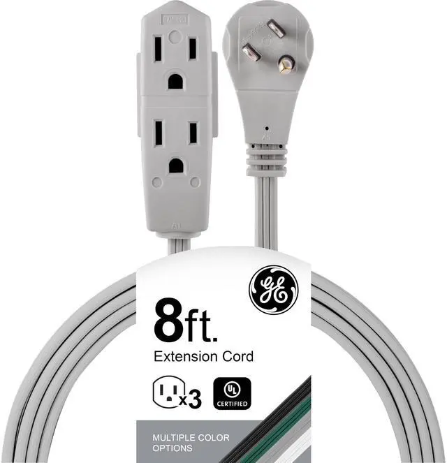 Alt view image 10 of 16 - Three Outlet Power Strip 8 ft Cord Gray 5055243027