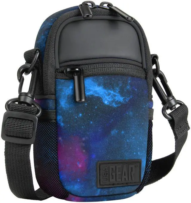 Main image of USA Gear Compact Point and Shoot Camera Case Small Digital Camera Pouch with Accessory Pockets and Shoulder Strap - Compatible with Sony CyberShot, Canon G7X Mark iii, Nikon COOLPIX & More (Galaxy)
