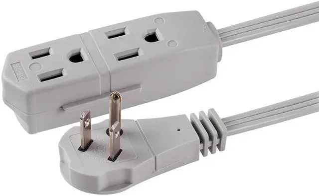 Alt view image 15 of 16 - Three Outlet Power Strip 8 ft Cord Gray 5055243027
