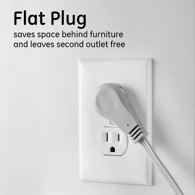 Alt view image 14 of 16 - Three Outlet Power Strip 8 ft Cord Gray 5055243027