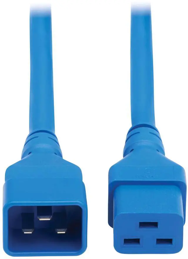 Alt view image 9 of 15 - Eaton Tripp Lite Series Power Extension Cord, C20 to C19 - Heavy-Duty, 20A, 250V, 12 AWG, 6 ft. (1.8 m), Blue - For Server Chassis, Server, Router, Network Device, UPS, PDU, Network Switch - 12 Gauge