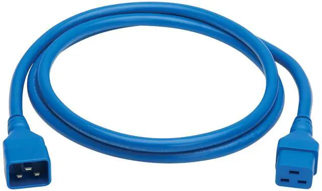 Alt view image 10 of 15 - Eaton Tripp Lite Series Power Extension Cord, C20 to C19 - Heavy-Duty, 20A, 250V, 12 AWG, 6 ft. (1.8 m), Blue - For Server Chassis, Server, Router, Network Device, UPS, PDU, Network Switch - 12 Gauge