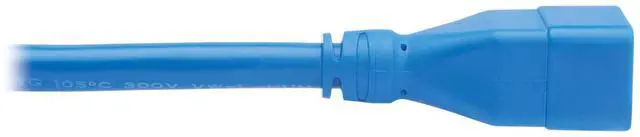 Alt view image 12 of 15 - Eaton Tripp Lite Series Power Extension Cord, C20 to C19 - Heavy-Duty, 20A, 250V, 12 AWG, 6 ft. (1.8 m), Blue - For Server Chassis, Server, Router, Network Device, UPS, PDU, Network Switch - 12 Gauge