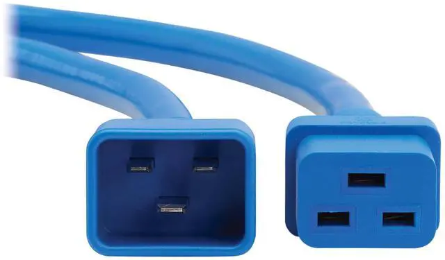 Alt view image 11 of 15 - Eaton Tripp Lite Series Power Extension Cord, C20 to C19 - Heavy-Duty, 20A, 250V, 12 AWG, 6 ft. (1.8 m), Blue - For Server Chassis, Server, Router, Network Device, UPS, PDU, Network Switch - 12 Gauge
