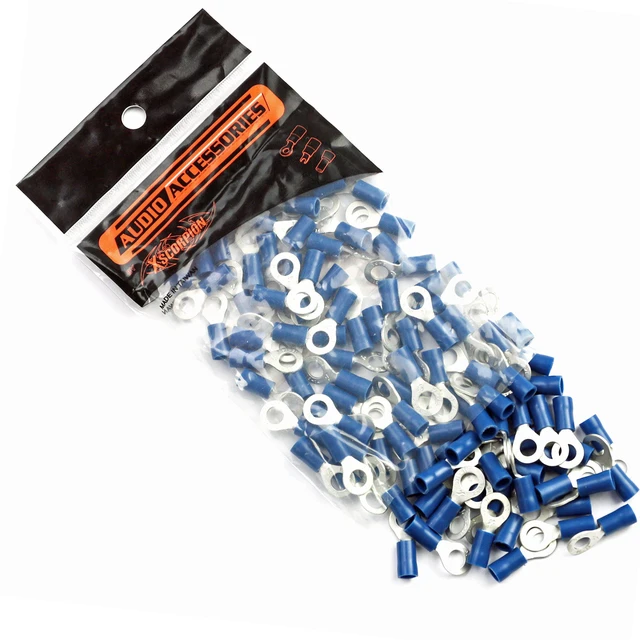 Alt view image 5 of 5 - Ring Terminals #10 14-16 Ga. 100 Pcs; Blue; Xscorpion