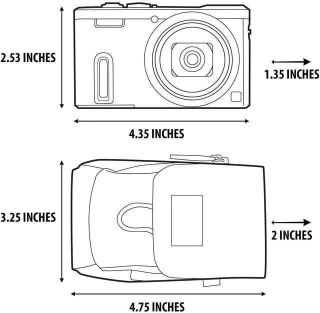 Alt view image 3 of 7 - USA Gear Point Shoot Camera Case Compatible with Nikon Coolpix, Canon Powershot Elph 180, Canon G7 X Mark iii, and more - Small Digital Camera Case with Shoulder Strap, Belt Loop, Pocket for SD Card