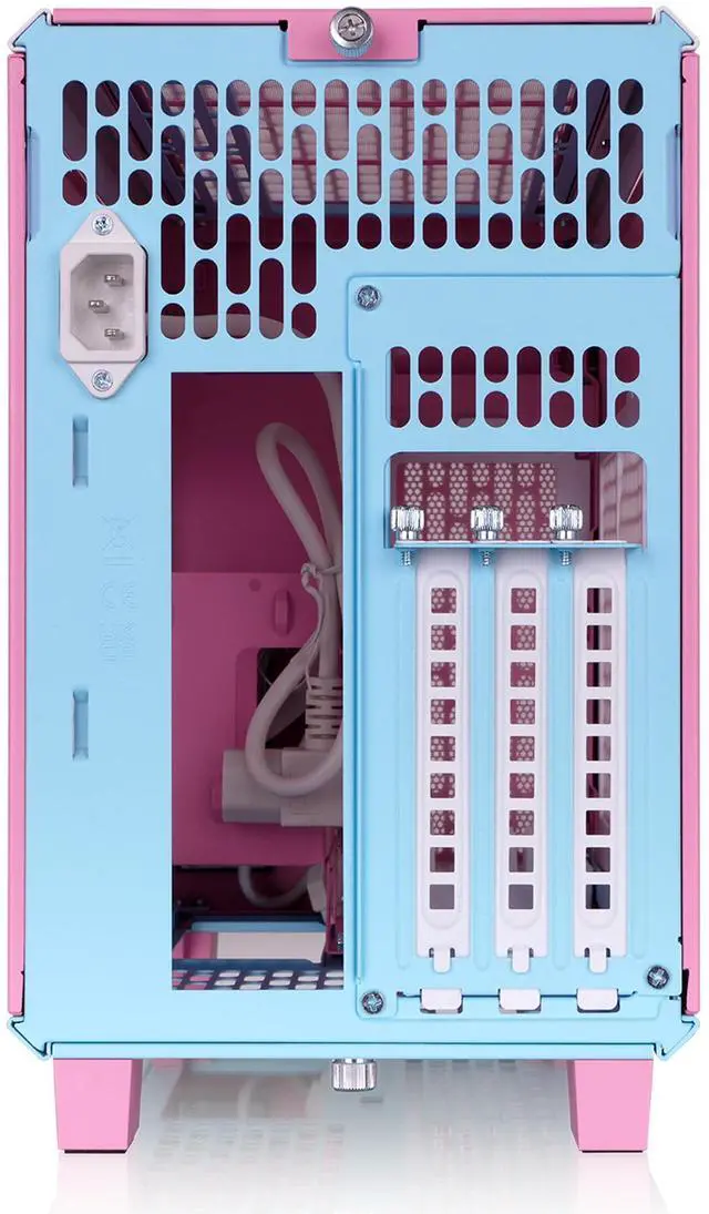 Alt view image 14 of 14 - Thermaltake TR100 SFF Chassis; mITX Support; 18.9 Liters; PCIe 4.0 Riser Cable Included; 360mm GPU Clearance; 280mm Radiator Support; Removable PCIe Bracket; Bubble Pink; CA-11A-00SANN-00