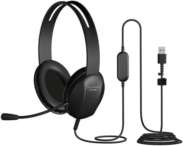 Alt view image 12 of 16 - Cyber Acoustics Ac-4006 Usb Stereo Headset