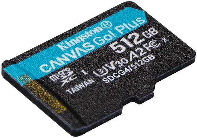Alt view image 2 of 5 - Kingston Canvas Go Plus microSDXC Memory Card Gen4 200MB/s A2 U3 V30 512GB Single Package Without ADP-SDCG4/512GBSP