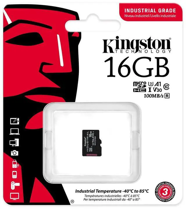 Alt view image 16 of 19 - Kingston Industrial 16 GB Class 10-UHS-I (U3) V30 microSDHC