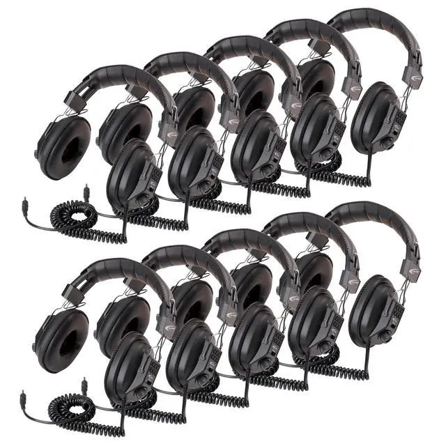 Alt view image 14 of 14 - Califone 3068Av-10L Switchable Headphones Classpack
