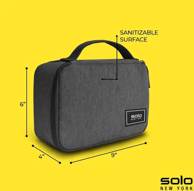 Alt view image 3 of 7 - Solo New York RFID Tech Case - Electronics Organizer, Tech Accessories Pouch for Travel, Small Gadget Bag for Cords, RFID Data Protection for ID & Passport, Sturdy Carrying Handle - Bridge, Gray