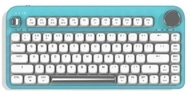 Alt view image 13 of 15 - Azio IK409 IZO Wireless BT5/USB PC & Mac Mechanical Keyboard, Pre-Lubed Red Switches, Mint Daisy