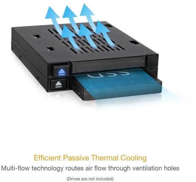 Alt view image 13 of 14 - Icy Dock MB522SP-B | Dual 2X 2.5 SSD & HDD Dock Tool-Less Hot-Swap SATA / SAS Mobile Rack Enclosure for 3.5 Bay | flexiDock Series