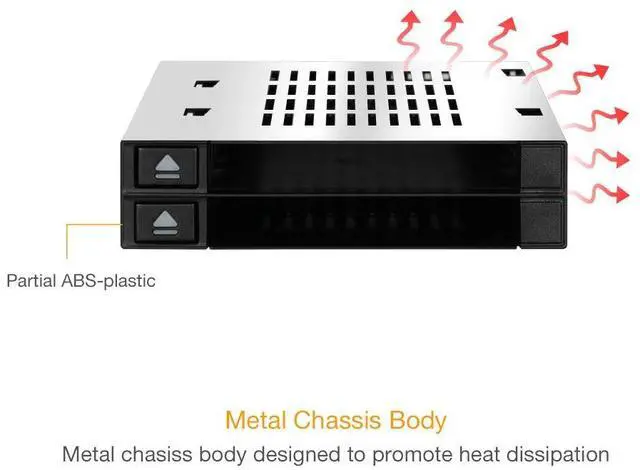 Alt view image 14 of 14 - Icy Dock MB522SP-B | Dual 2X 2.5 SSD & HDD Dock Tool-Less Hot-Swap SATA / SAS Mobile Rack Enclosure for 3.5 Bay | flexiDock Series