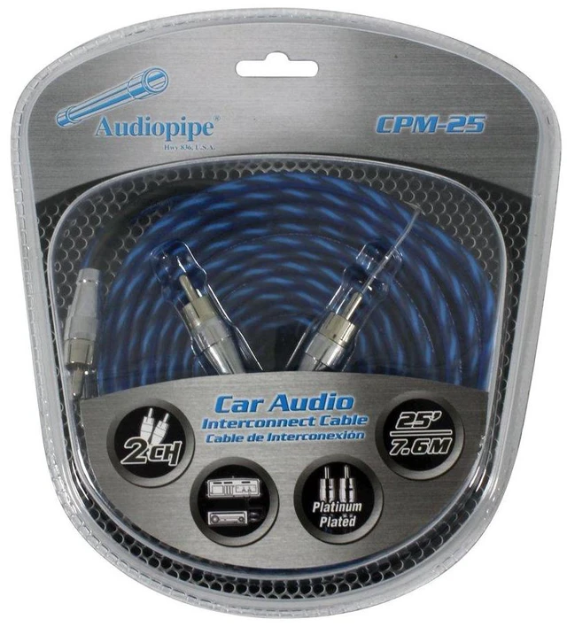 Alt view image 5 of 5 - AUDIOPIPE CPM-25 Audiopipe Platinum Plated Interconnect Cable 25ft