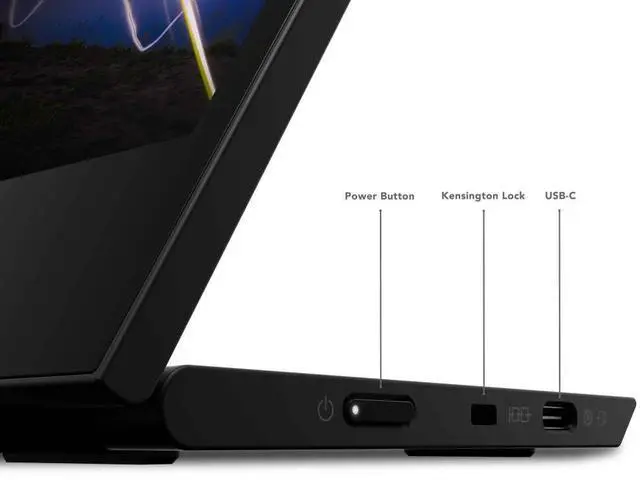 Alt view image 4 of 7 - Lenovo ThinkVision M15 15.6" Full HD WLED LCD Monitor - 16:9 - Raven Black