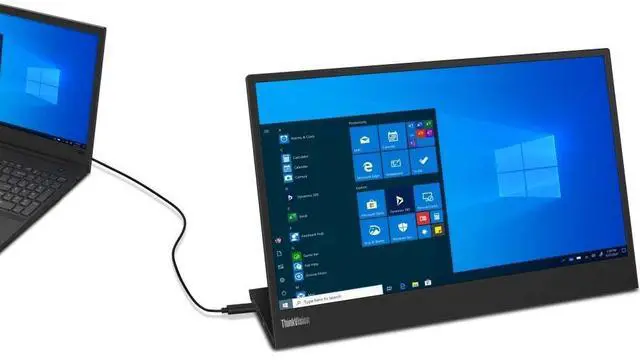 Alt view image 6 of 7 - Lenovo ThinkVision M15 15.6" Full HD WLED LCD Monitor - 16:9 - Raven Black
