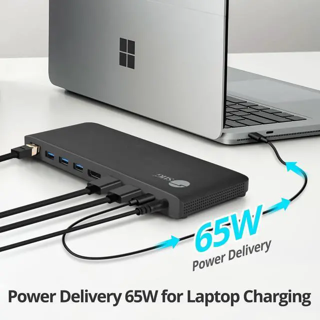 Alt view image 14 of 14 - SIIG USB-C Triple Video MST Docking Station with PD JU-DK0R11-S1 Brown Box