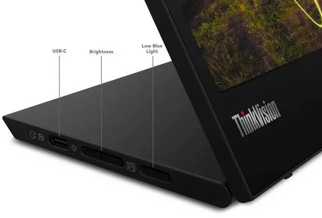 Alt view image 5 of 7 - Lenovo ThinkVision M15 15.6" Full HD WLED LCD Monitor - 16:9 - Raven Black