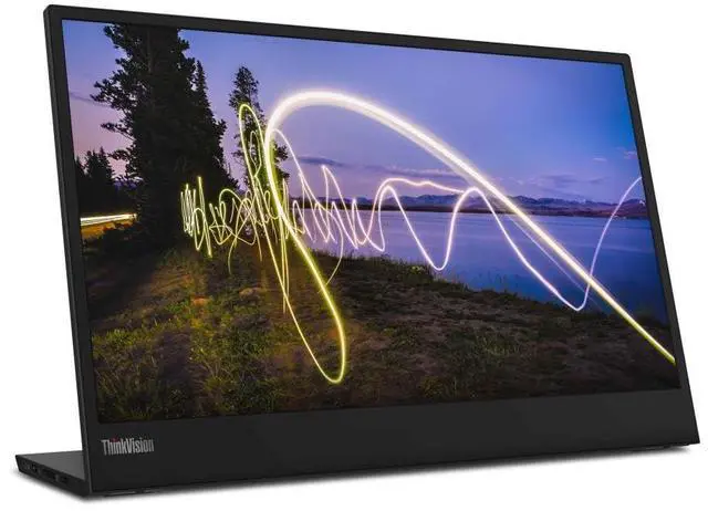 Alt view image 7 of 7 - Lenovo ThinkVision M15 15.6" Full HD WLED LCD Monitor - 16:9 - Raven Black