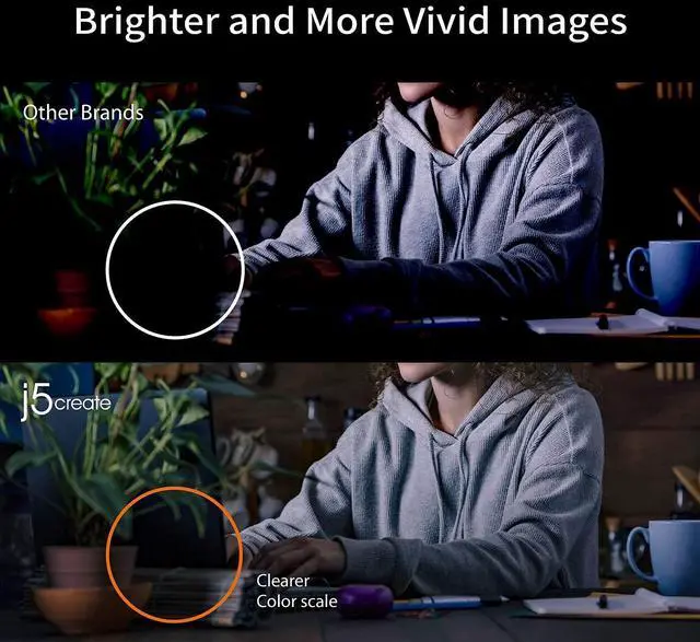 Alt view image 19 of 20 - J5create Create 2 USB 360° Rotation & 1080P HD Webcam 2 Megapixels Black (JVCU100)