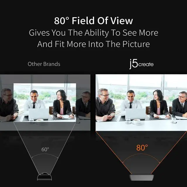 Alt view image 20 of 20 - J5create Create 2 USB 360° Rotation & 1080P HD Webcam 2 Megapixels Black (JVCU100)