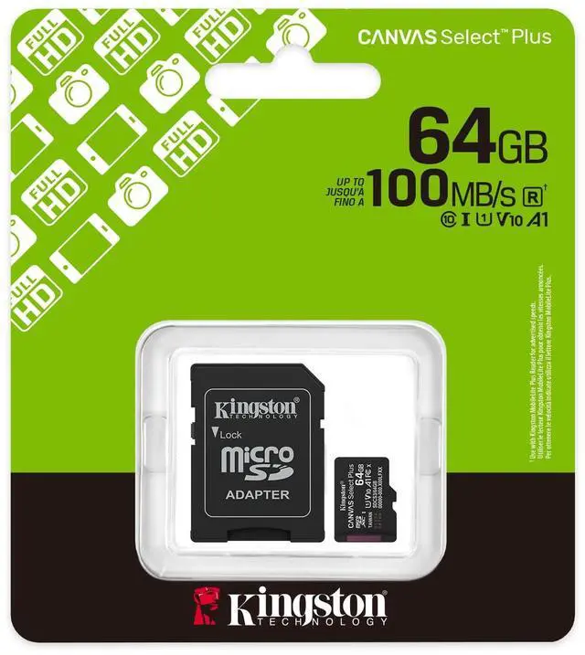 Alt view image 7 of 10 - Kingston MicroSD Canvas Select Plus 150MB/s Memory Card 64GB