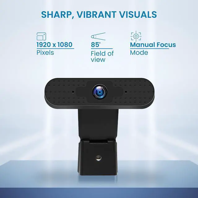 Alt view image 10 of 14 - Centon OTM Basics 360 USB Webcam With Microphone 2MP HD Stand Mount