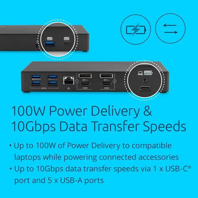 Alt view image 19 of 20 - Kensington SD4781P EQ USB-C & USB-A Dual 4K Docking Station with 100W Power Delivery