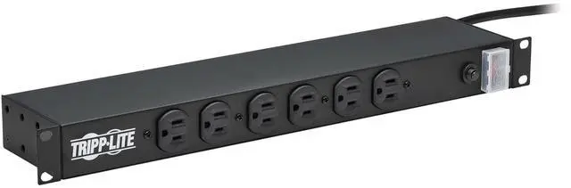 Alt view image 3 of 9 - Tripp Lite 12 Outlet Rackmount Network-Grade PDU Power Strip, Front & Rear Facing, 15A, 15ft Cord with 5-15P Plug (RS-1215)