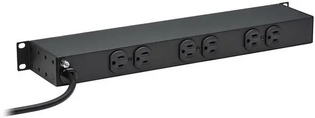 Alt view image 5 of 9 - Tripp Lite 12 Outlet Rackmount Network-Grade PDU Power Strip, Front & Rear Facing, 15A, 15ft Cord with 5-15P Plug (RS-1215)