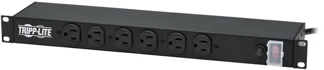 Alt view image 6 of 9 - Tripp Lite 12 Outlet Rackmount Network-Grade PDU Power Strip, Front & Rear Facing, 15A, 15ft Cord with 5-15P Plug (RS-1215)