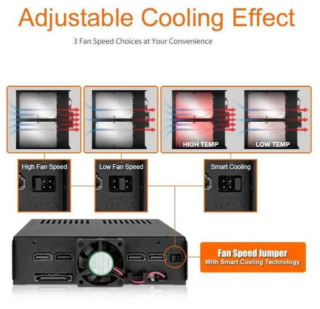 Alt view image 7 of 10 - icy dock 4x2.5 ssd to 5.25 drive bay hot swap backplane cage mobile rack comparable to trayless design  expresscage mb324spb