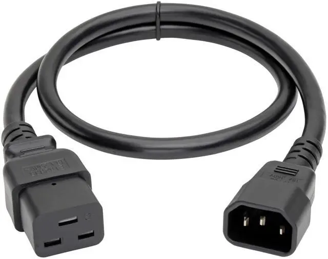 Alt view image 2 of 4 - Tripp Lite C14 to C21 Power Cord for 250V Servers, PDUs, UPS, & IT Network Devices - 2 Feet / 0.6 Meters - Heavy-Duty 14 AWG, 15A, Lifetime Manufacturer's Warranty (P037-002)