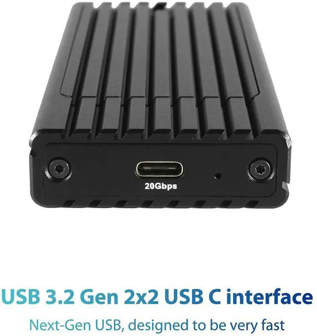 Alt view image 8 of 10 - Vantec NexStar SX M.2 NVMe SSD to USB 3.2 Gen2x2, 20G Type C Enclosure Black