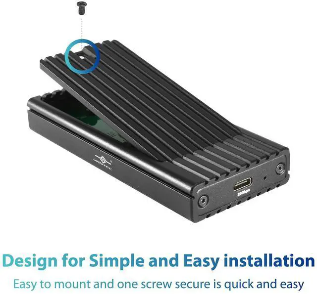 Alt view image 9 of 10 - Vantec NexStar SX M.2 NVMe SSD to USB 3.2 Gen2x2, 20G Type C Enclosure Black