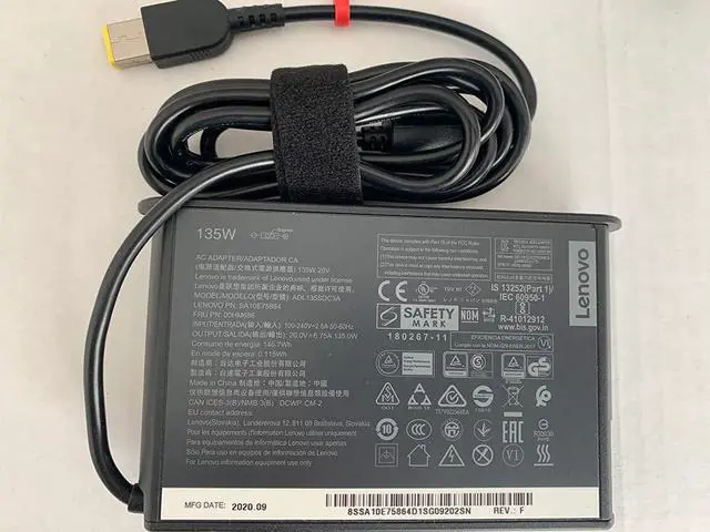 Alt view image 5 of 5 - lenovo p/n: 4x20q88539 slim 135w ac adapter for lenovo g510,g5005,y50-70,y50p-70,y520-15,y700-14,y700-17,y70-70 - retail box