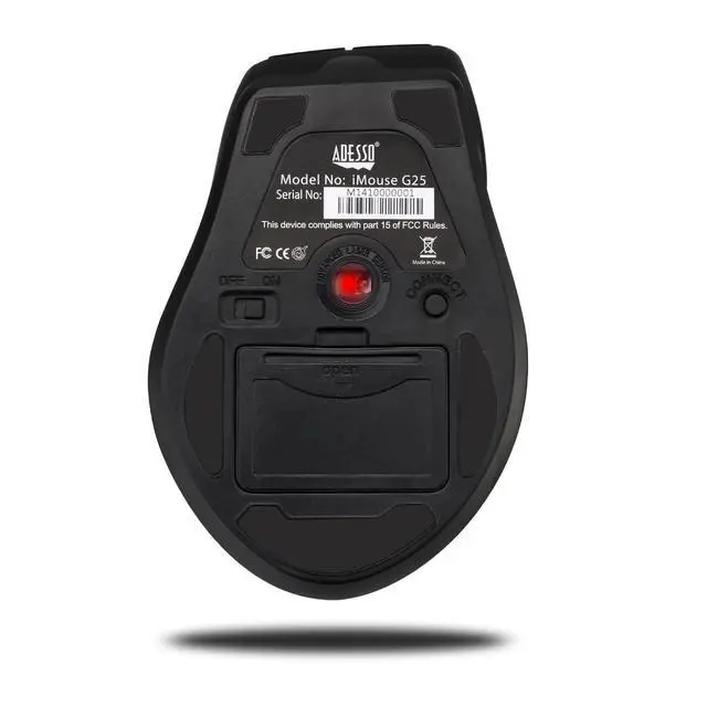 Alt view image 12 of 14 - Adesso Wireless Ergonomic RF Laser Mouse (iMouseG25)